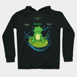 Frog Meditating Zen Lotus illustration Hoodie